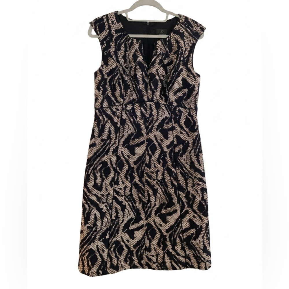 Adrianna Pappell Sleeveless Geometric Sheath Dress